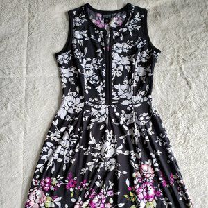 En Focus Studio Black Floral Dress - size 6